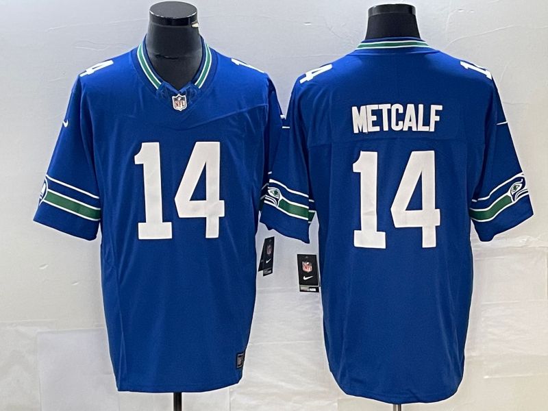 Men's Seattle Seahawks DK Metcalf #14 Royal Throwback Legend Jersey